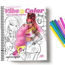 Load image into Gallery viewer, Vibe & Color Vol 1: Baddie Edition | Spiral-Bound Adult Coloring Book (PRE-ORDER)