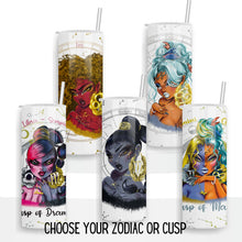 Load image into Gallery viewer, Zodiac and Cusp Color Change and Glow in the dark tumbler

