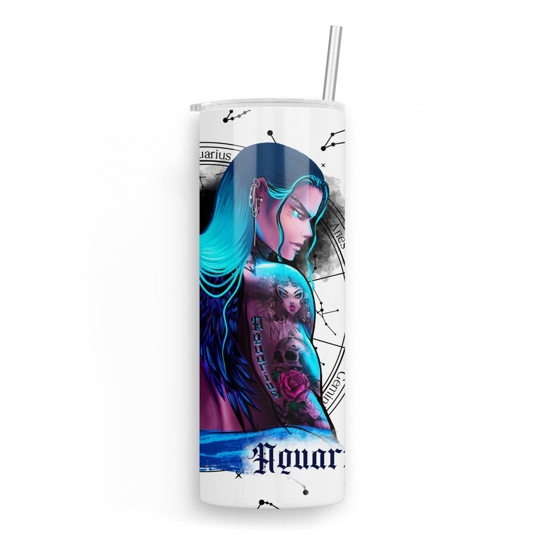 PRE-ORDER Male Aquarius 20oz skinny tumbler
