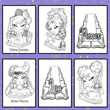 Load image into Gallery viewer, Zodiac Dreams Coloring Pages (Loose Cardstock)
