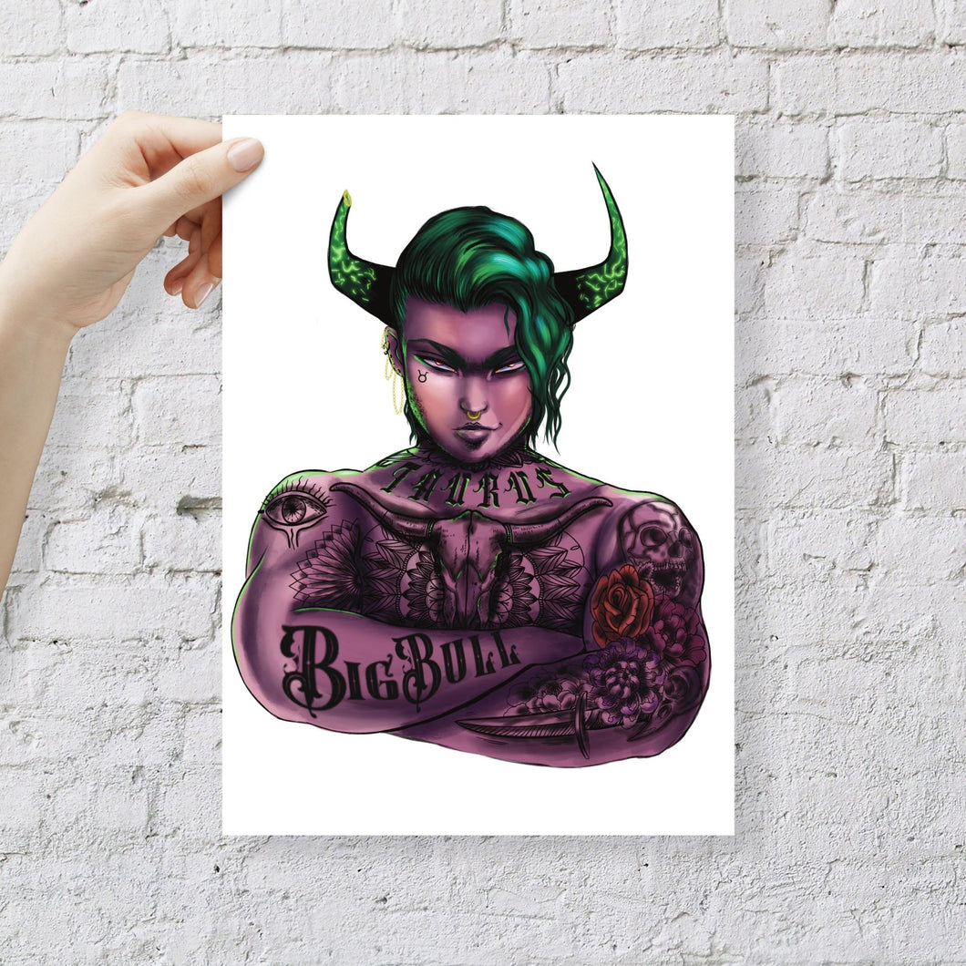 Male Taurus Zodiac Art Print