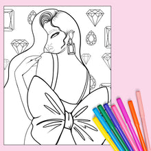 Load image into Gallery viewer, Vibe &amp; Color Vol 1: Baddie Edition Coloring Pages (Loose Cardstock)
