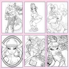 Load image into Gallery viewer, Vibe &amp; Color Vol 1: Baddie Edition Coloring Pages (Loose Cardstock)
