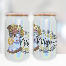 Load image into Gallery viewer, Zodiac 16oz Shimmer Glass can with rhinestone lid
