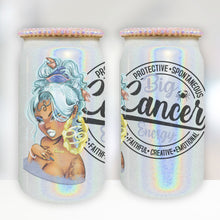 Load image into Gallery viewer, Zodiac 16oz Shimmer Glass can with rhinestone lid
