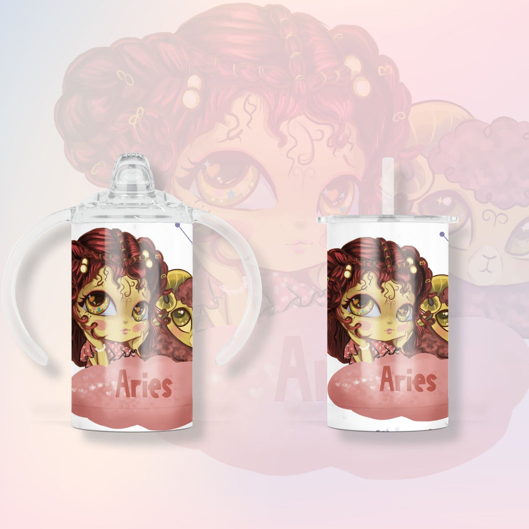 PRE-ORDER Aries 12oz sippy tumbler (2 different toppers)