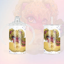 Load image into Gallery viewer, PRE-ORDER Leo zodiac 12oz sippy tumbler (2 different toppers)
