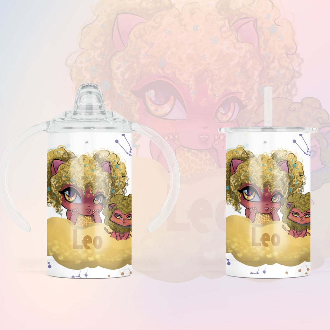 PRE-ORDER Leo zodiac 12oz sippy tumbler (2 different toppers)