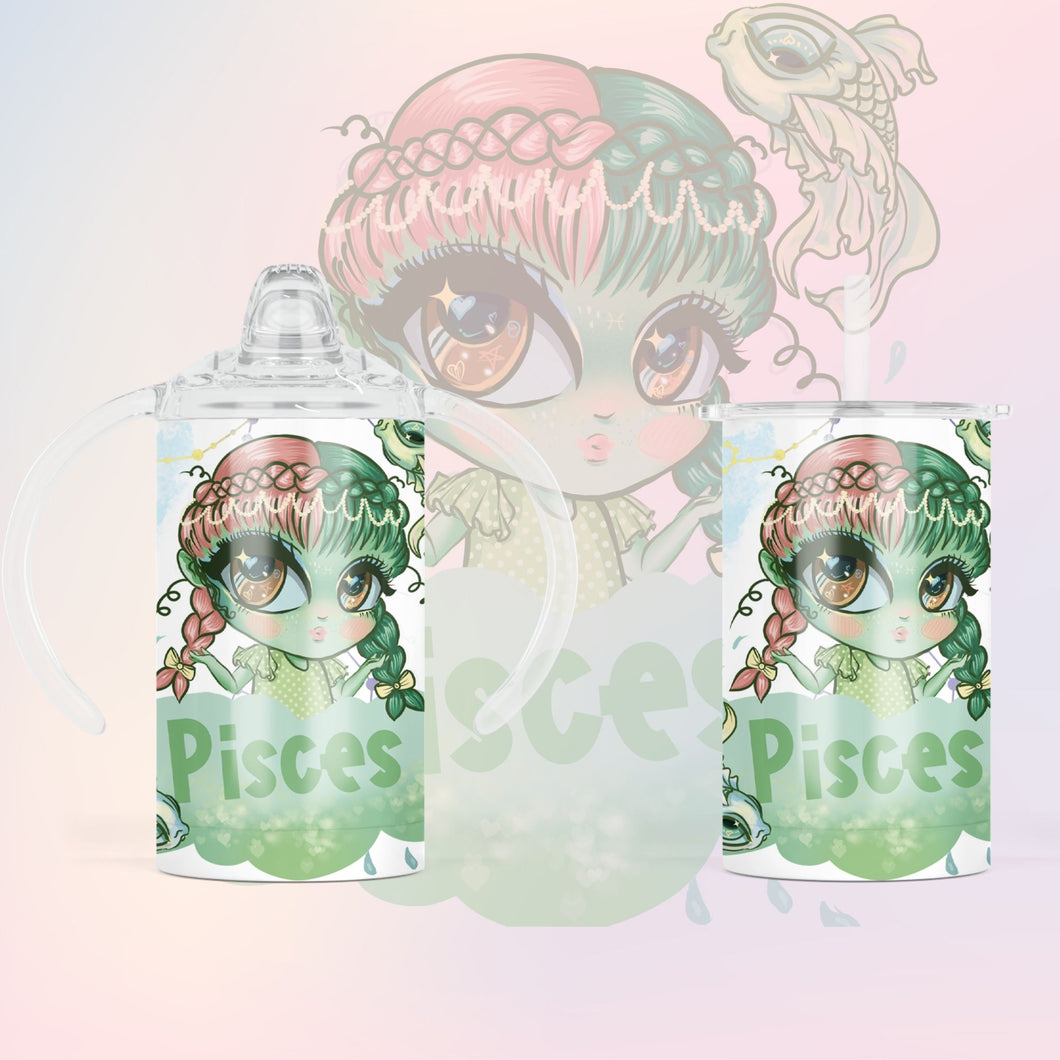 PRE-ORDER Pisces 12oz sippy tumbler (2 different toppers)
